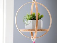 Stitched Modern Embroidery Hoop Hanging Shelf